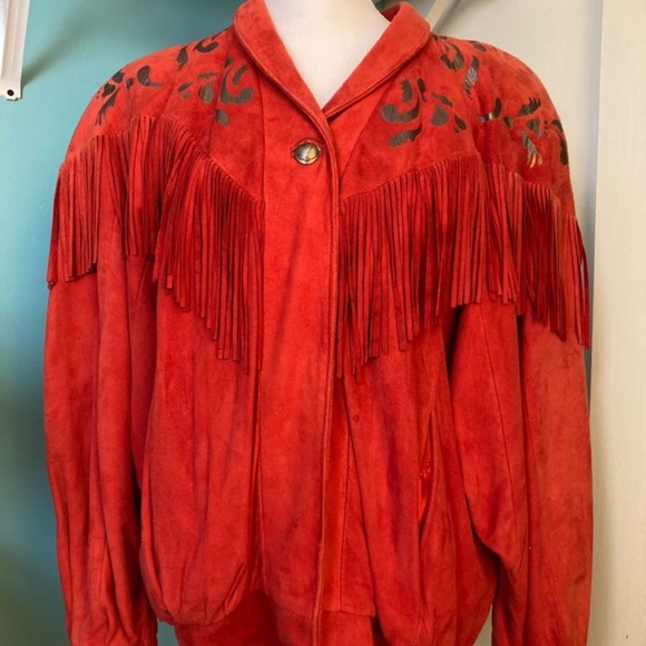 Vintage Char Sher suede fringed lined jacket - Picture 2 of 9